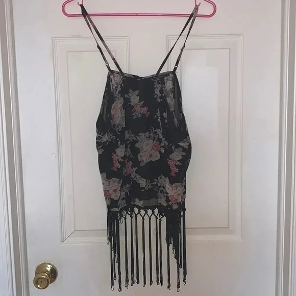 Forever21 sheer fringe tank - Picture 1 of 5
